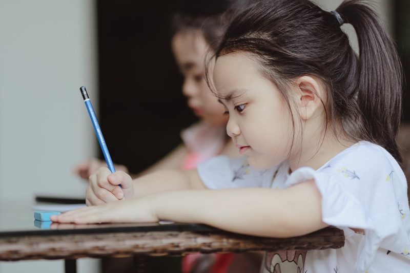 Bé gái, viết bài, học tập, giáo dục, girl, writing, studying, education - Sunvani Hoàng 2