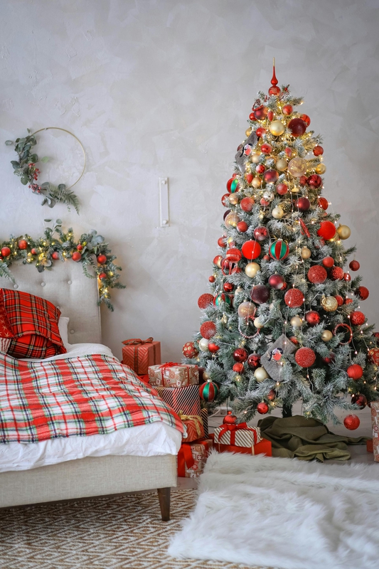 Giáng sinh, quả châu, trái châu, cây thông, hộp quà, gift, pine, xmas, christmas, noel, background, decor - Valeria Boltneva 2