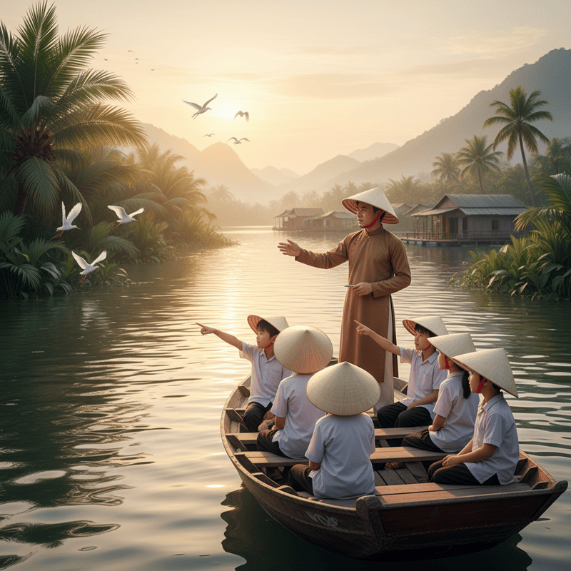 Tạo ảnh thầy giáo cho học sinh trên con thuyền . Với đặc điểm...