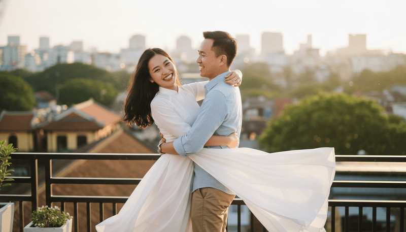 cặp đôi yêu nhau hạnh phúc, ôm bạn gái xoay tròn . Với đặc...