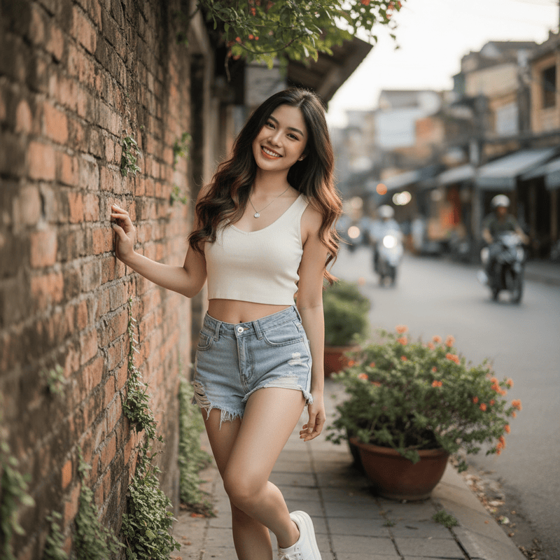 một cô gái đáng yêu diện quần ngắn gợi cảm . Với đặc điểm...