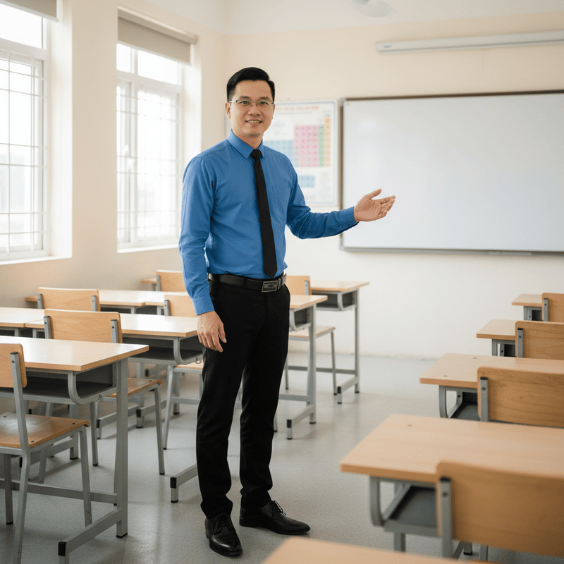Thầy giáo Việt Nam khoảng chừng 35 tuổi dạy môn Vật Lý lớp 11....