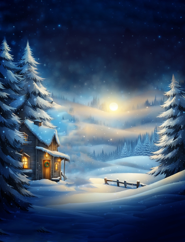 Tuyết, trời, cây thông, nhà, nền, snow, sky, pine tree, house, background
