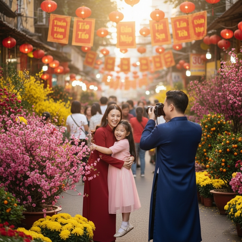 Gia đình, bố mẹ và con, Việt Nam, áo dài, truyền thống, Tết, family, parents and children, Vietnam, ao dai, traditional 7
