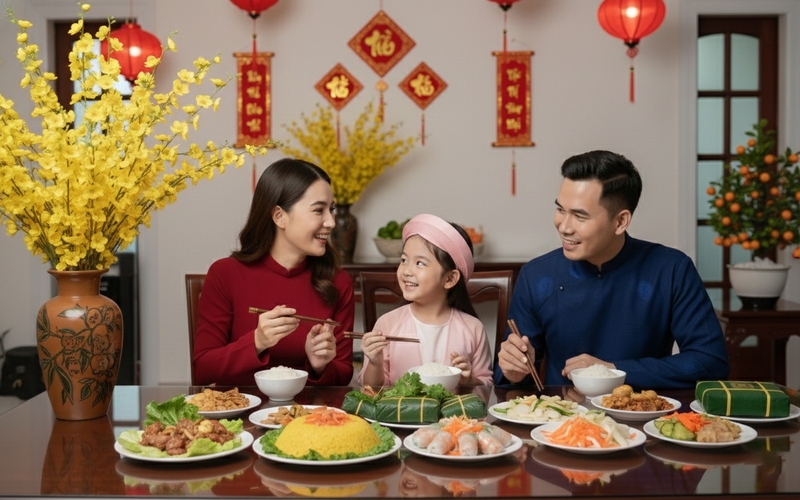 Gia đình, bố mẹ và con, Việt Nam, áo dài, truyền thống, Tết, family, parents and children, Vietnam, ao dai, traditional 13