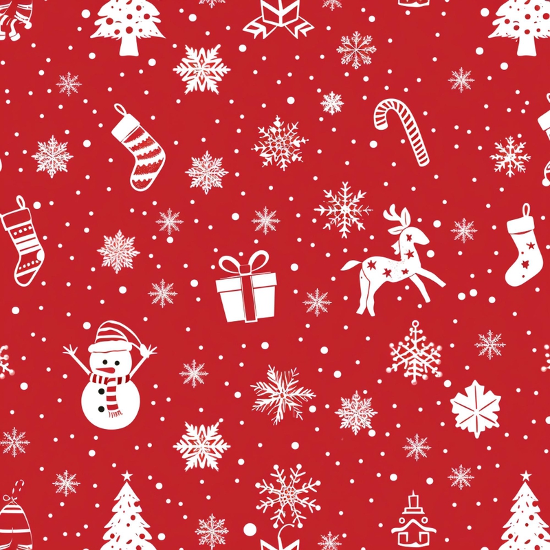 Hình nền giáng sinh, tuần hoàn, giáng sinh, năm mới, nền đỏ, hoa tuyết, cây thông noel, người tuyết, tất giáng sinh, kẹo gậy, hộp quà, tuần lộc, christmas background, seamless, christmas - designify