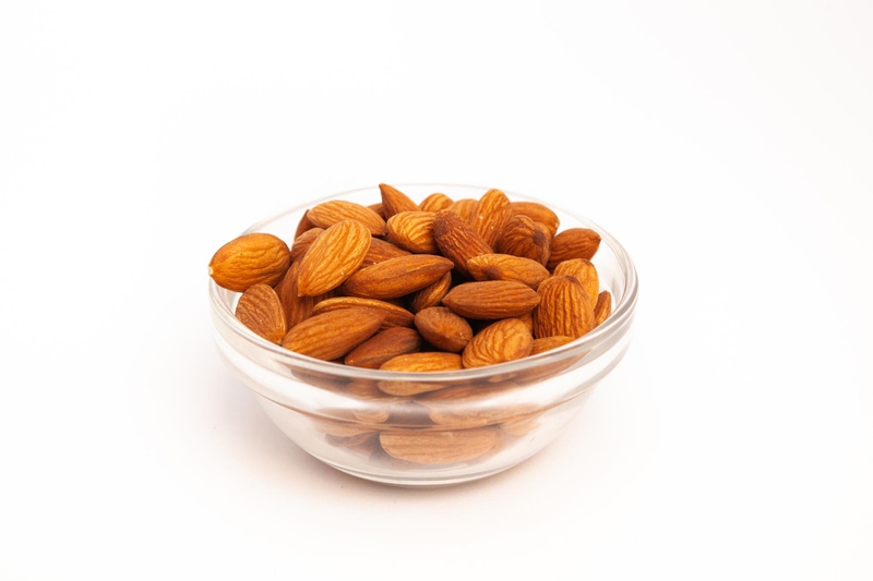 Hạnh nhân, hạt hạnh nhân, chén thủy tinh, box, almond nut, almond, thực phẩm, food, hạt - doibani