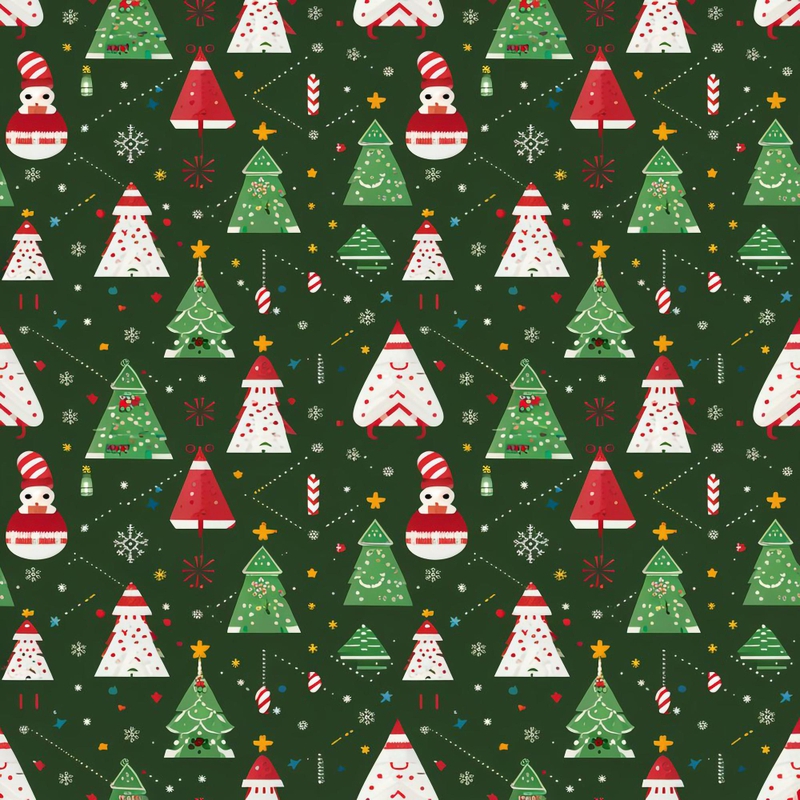 Họa tiết giáng sinh, họa tiết, giáng sinh, noel, nền, cây thông, người tuyết, bông tuyết, màu xanh đậm, màu xanh lá, màu đỏ, màu trắng, màu vàng, ngôi sao, christmas pattern, pattern, christmas, noel - daisyfmsrkr