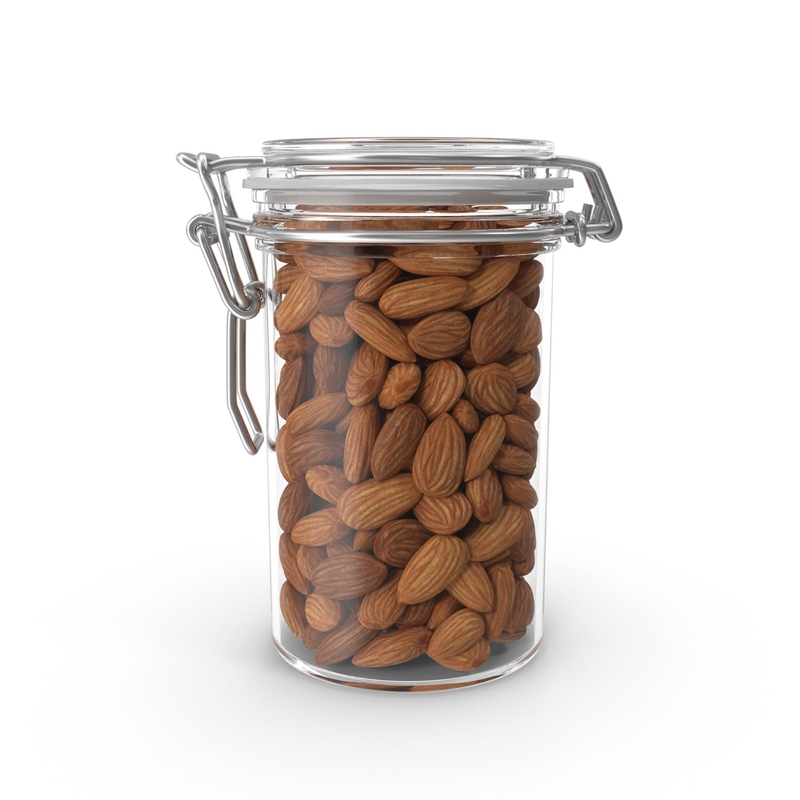 Hạnh nhân, hạt hạnh nhân, hộp thủy tinh, box, almond nut, almond, thực phẩm, food, hạt - doibani 5