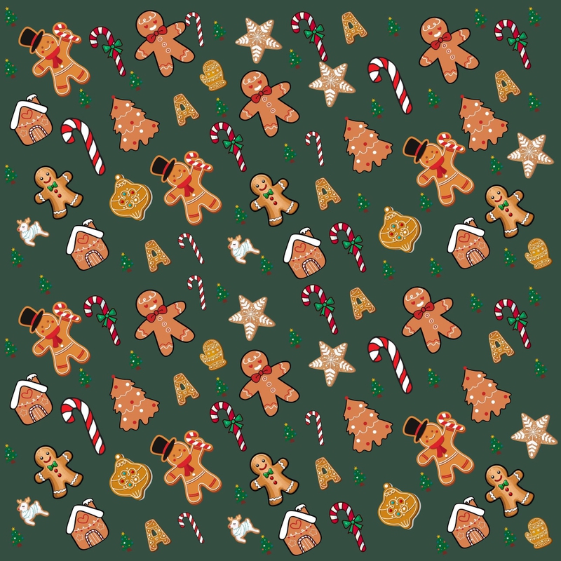 Mô hình noel, hoạ tiết, bánh gừng, kẹo gậy, giáng sinh, màu xanh lá, bánh quy, năm mới, đồ ăn, christmas pattern, pattern, gingerbread, candy cane, christmas - elenacsernik