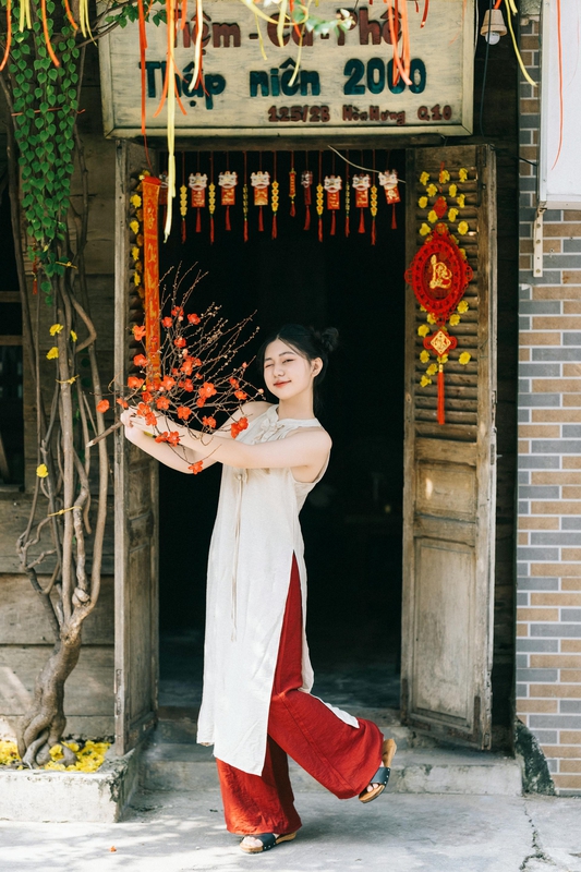 Nữ, cô gái, áo dài, Tết, girl, women, ao dai- nguyen kha 8