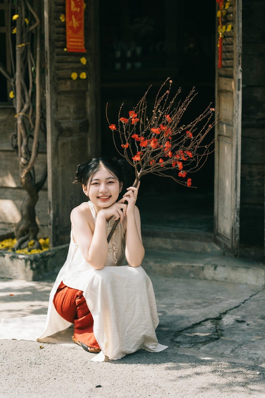 Nữ, cô gái, áo dài, Tết, girl, women, ao dai- nguyen kha 13