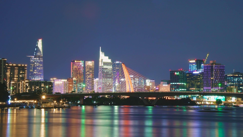 Sông, tòa nhà, cầu, thành phố, Sài Gòn, river, brigde, night, city, Saigon, Hồ Chí Minh - Tuan Vy