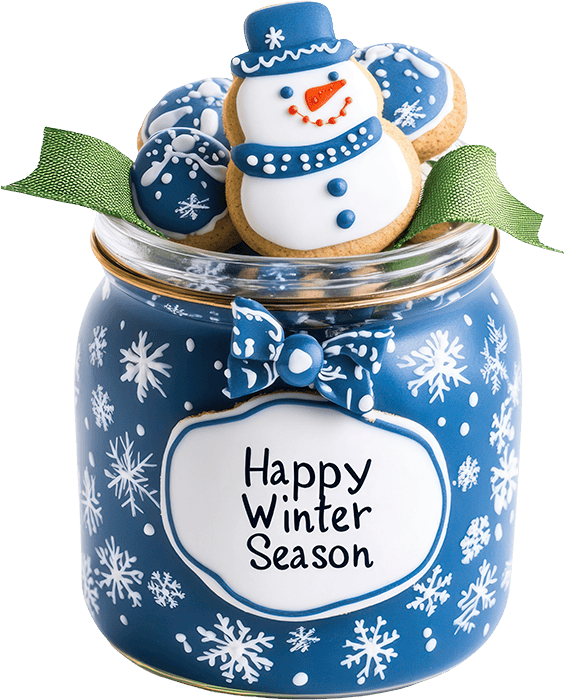 Giáng sinh, lọ thủy tinh, bánh quy, snowman, cake, cookie, xmas, christmas, noel, blue