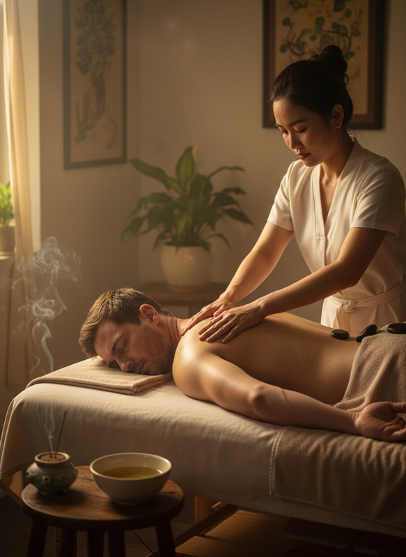 Tạo hình tay nữ đang massage nam trên cơ thể . Với đặc điểm phong...