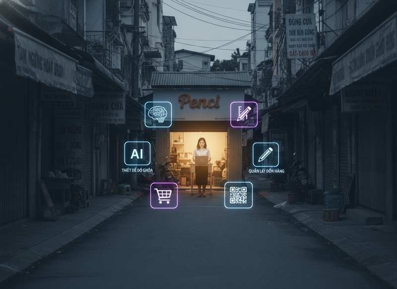 Một cảnh minh họa thị trường kinh doanh Việt Nam sau đại dịch:...