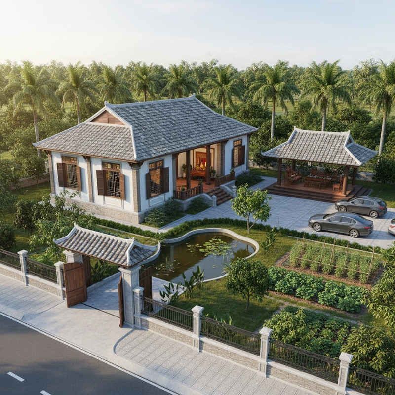 khu đất tổng diện tích ngang 30m x dài 60m. hãy thiết kế dùm tôi...