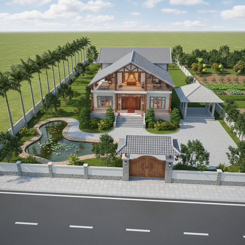 khu đất tổng diện tích ngang 30m x dài 60m. hãy thiết kế dùm tôi...