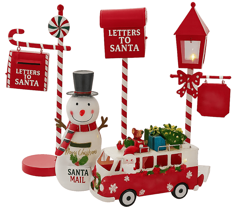 Hộp thư santa, người tuyết, bưu phẩm, thư, xe, trang trí giáng sinh, cột đèn, kẹo gậy, giáng sinh, santa's mailbox, snowman, post, letter, car, christmas decoration, lamppost, candy cane, christmas