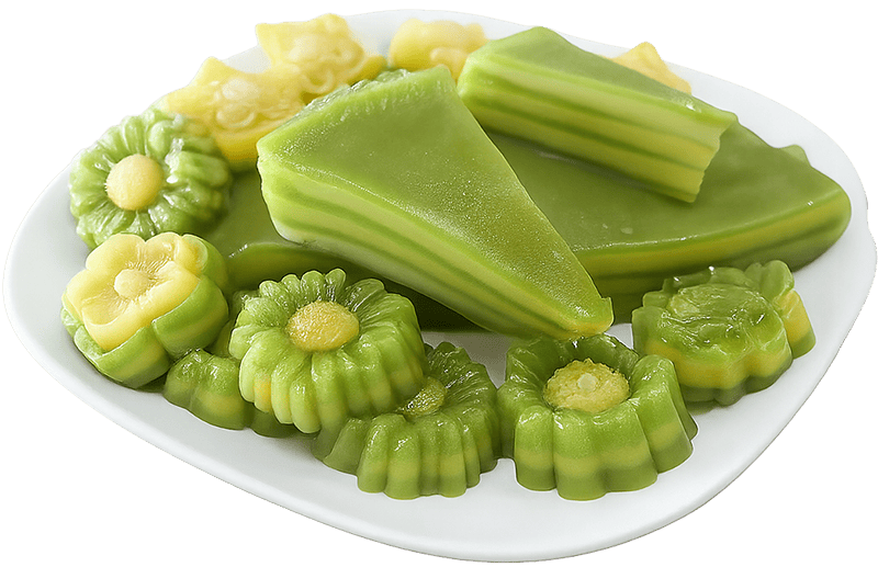 Bánh da lợn, bánh ngọt, món tráng miệng, ẩm thực việt nam, món ăn truyền thống, hình bông hoa, hình tam giác, đĩa, steamed layer cake, sweet cake, dessert, vietnamese cuisine, traditional dish