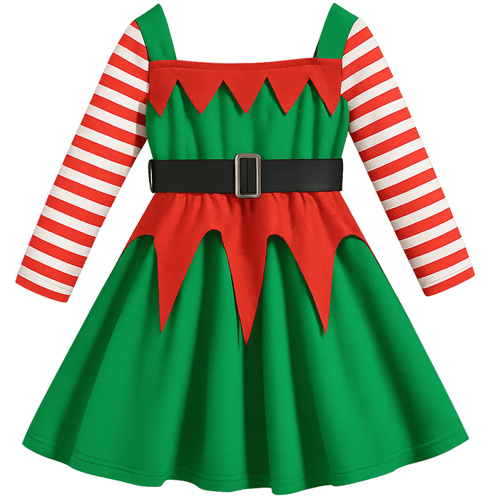 Trang phục yêu tinh cho bé gái, váy xòe, váy giáng sinh, mũ yêu tinh, màu đỏ, màu xanh lá, giáng sinh, Elf costume for girl, tutu dress, christmas dress, elf hat, red, green, christmas