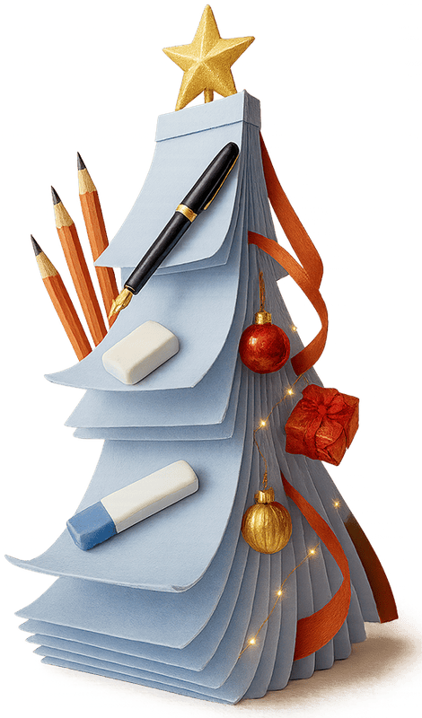 Cây thông, sách, giáng sinh, giấy, ngôi sao, đèn, bút, viết, hộp quà, cục tẩy, pine tree, book, christmas, paper, star, light, pen, writing, gift box, eraser