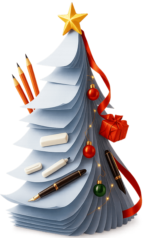 Cây thông, sách, giáng sinh, giấy, ngôi sao, đèn, bút, viết, hộp quà, cục tẩy, pine tree, book, christmas, paper, star, light, pen, writing, gift box, eraser 1
