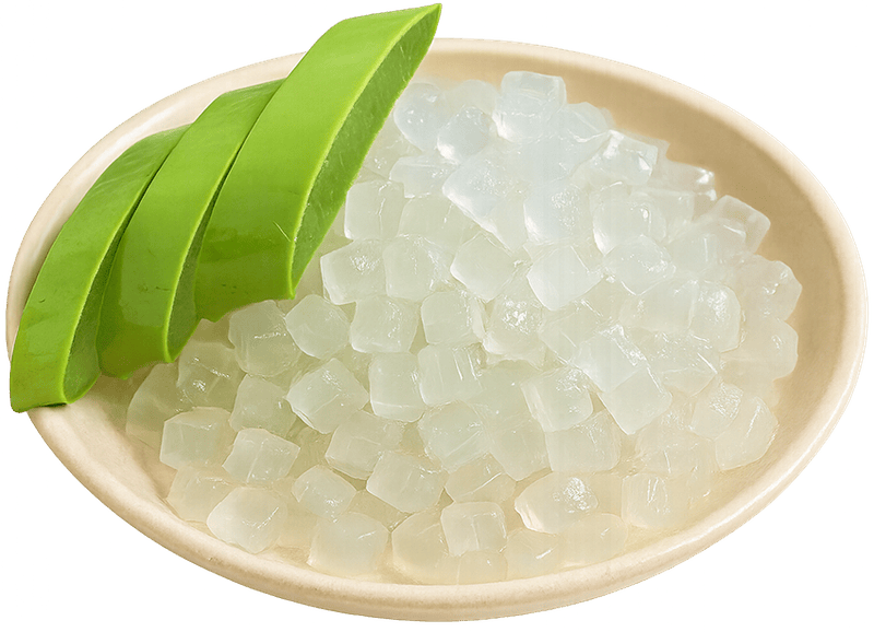 Thạch nha đam, thạch trắng, thạch hình khối, nha đam tươi, món tráng miệng, topping, aloe vera jelly, white jelly, jelly cubes, fresh aloe, dessert, topping