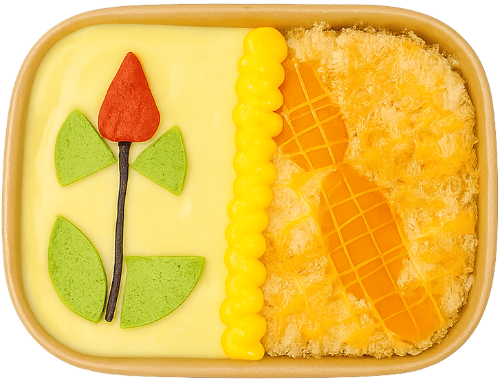 Bánh bông lan trứng muối mix sốt, bánh bông lan, trứng muối, chà bông, sốt kem, chà bông cay, trứng muối viên, hộp giấy, đồ ăn vặt, ẩm thực