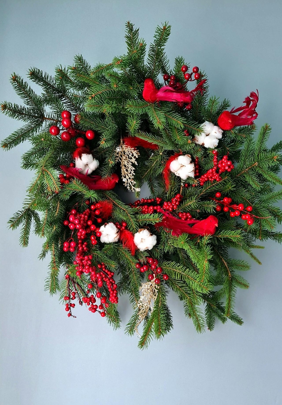 Vòng hoa lễ giáng sinh, vòng treo cửa, giáng sinh, trang trí, christmas wreath, door hanger, christmas, decoration -Vira Dykun