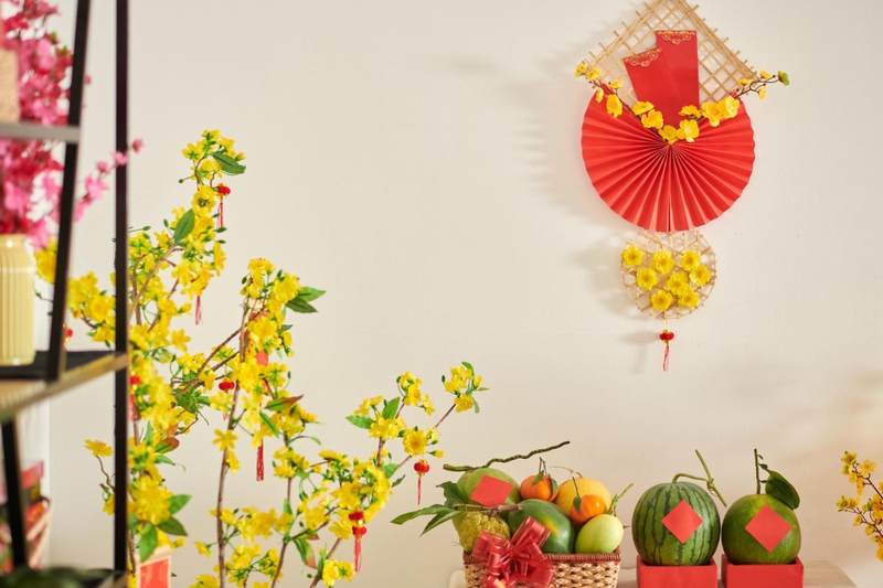 Mâm ngũ quả, trái cây, hoa mai, flower, tết, xuân, spring, truyền thống, Việt Nam, hình nền, background 5