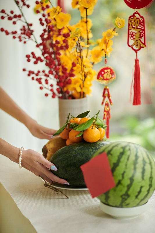 Mâm ngũ quả, trái cây, hoa mai, flower, tết, xuân, spring, truyền thống, Việt Nam, hình nền, background 3