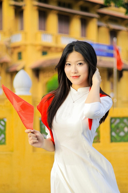 Áo dài, áo dài Việt Nam, áo dài màu trắng, con gái, girl, truyền thống, tết, xuân, spring, Việt Nam, Hà Nội, Phố cổ - Hồng Quang Official 3 3