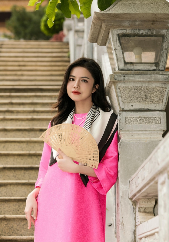 Áo dài, áo dài Việt Nam, áo dài màu hồng, con gái, girl, truyền thống, Việt Nam - Khánh LP 3