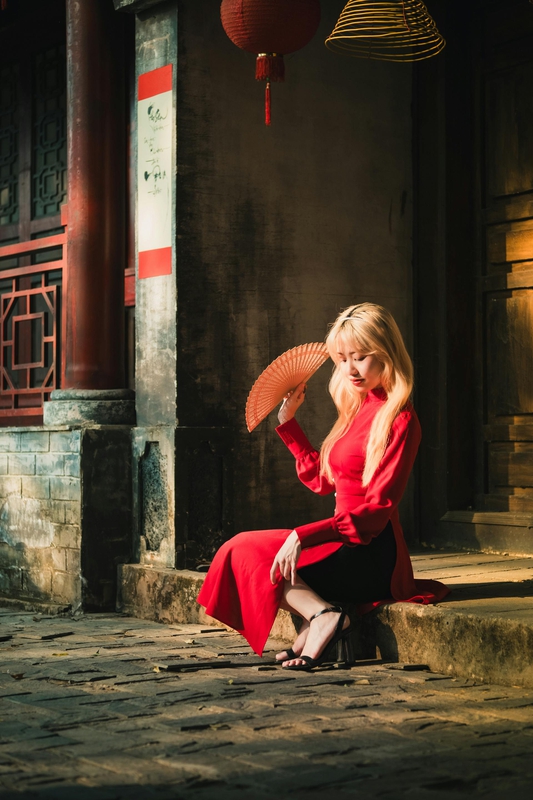 Áo dài, áo dài Việt Nam, áo dài màu đỏ, con gái, girl, truyền thống, Việt Nam - Khánh LP 2