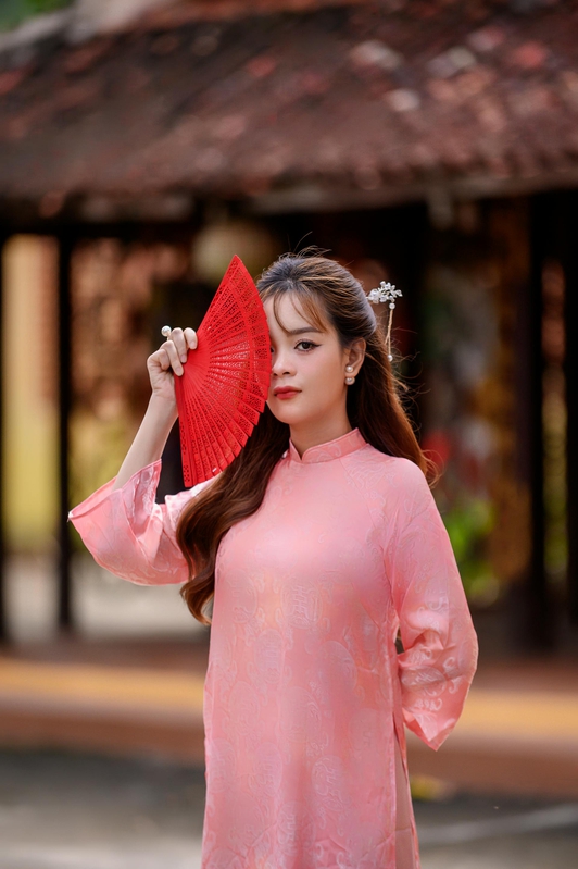 Áo dài, áo dài Việt Nam, áo dài màu hồng, con gái, girl, truyền thống, tết, xuân, spring, Việt Nam - MINH VO