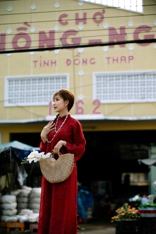 Áo dài, áo dài Việt Nam, áo dài màu đỏ, con gái, girl, truyền thống, tết, xuân, spring, Việt Nam - MINH VO 6