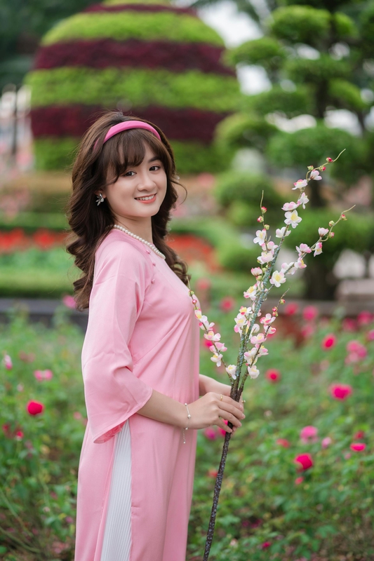 Áo dài, áo dài Việt Nam, áo dài màu hồng, con gái, girl, truyền thống, Việt Nam - Võ Văn Tiến 5 8