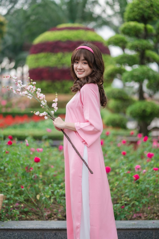 Áo dài, áo dài Việt Nam, áo dài màu hồng, con gái, girl, truyền thống, Việt Nam - Võ Văn Tiến 5 1