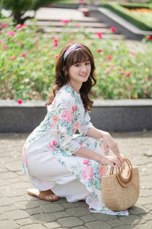 Áo dài, áo dài Việt Nam, áo dài hoa, con gái, girl, truyền thống, Việt Nam - Võ Văn Tiến 5 5