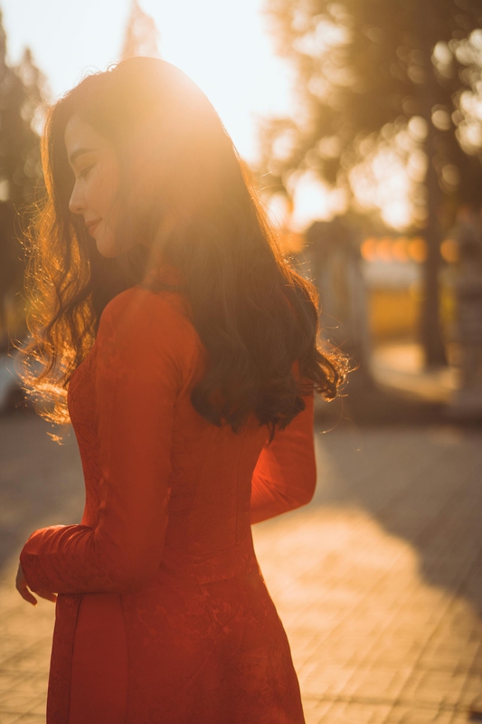 Áo dài, áo dài Việt Nam, áo dài màu đỏ, con gái, girl, truyền thống, Việt Nam - Tung Vu 6