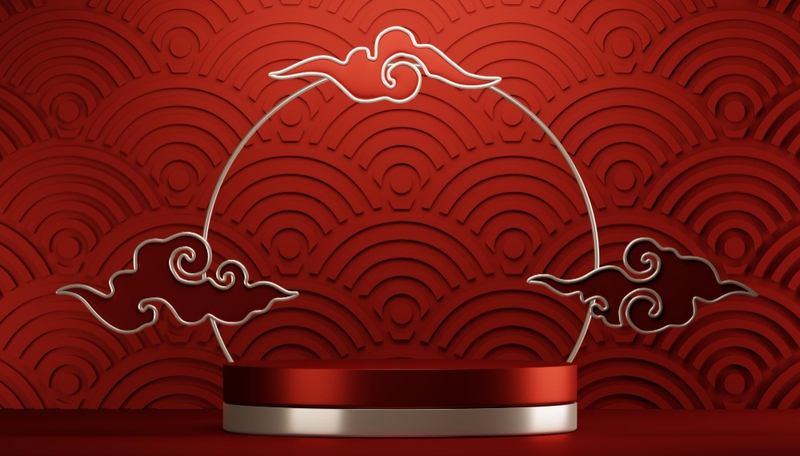 Nền đỏ, bục sản phẩm, tết, truyền thống - navamin 16
