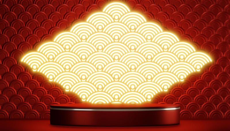Nền đỏ, bục sản phẩm, tết, truyền thống - navamin 22