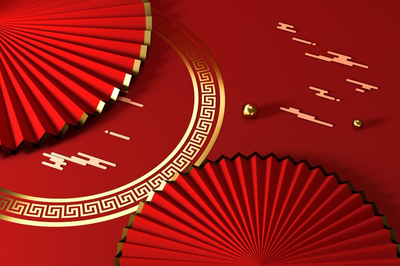 Quạt giấy, trang trí,  tết -  vinkf