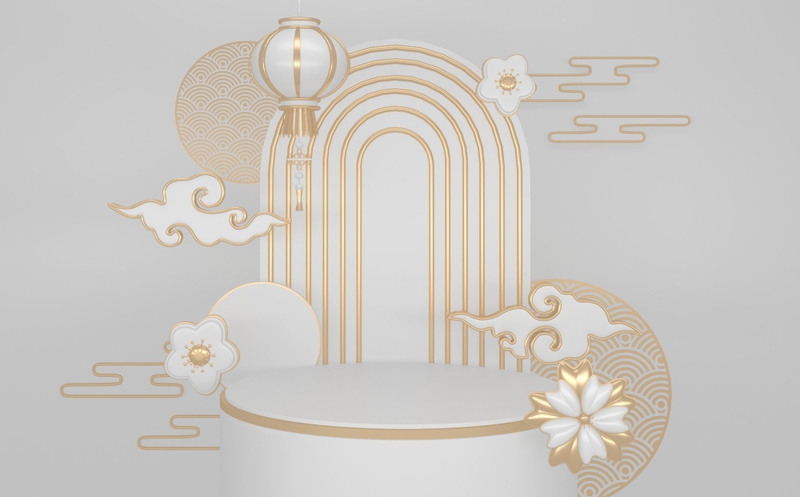Nền trắng,gold, bục sản phẩm, tết, truyền thống - navamin 3