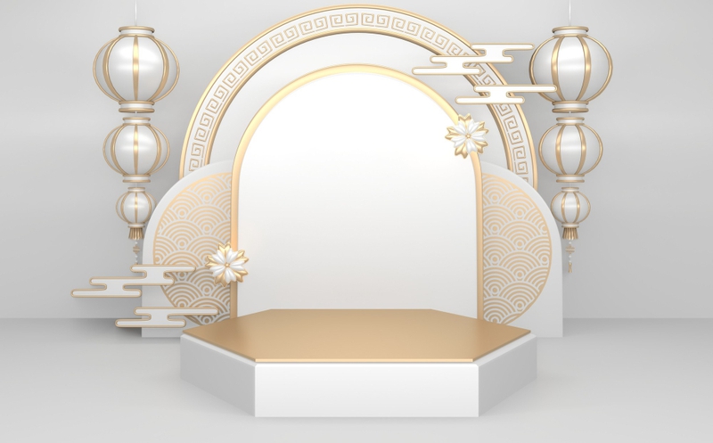 Nền trắng,gold, bục sản phẩm, tết, truyền thống - navamin 6