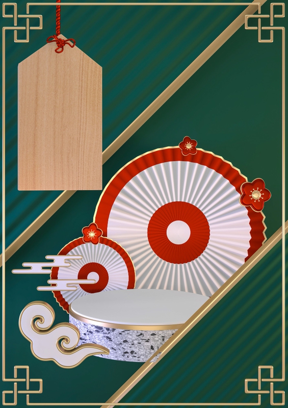 Nền xanh lá, bục sản phẩm, tết, truyền thống - navamin