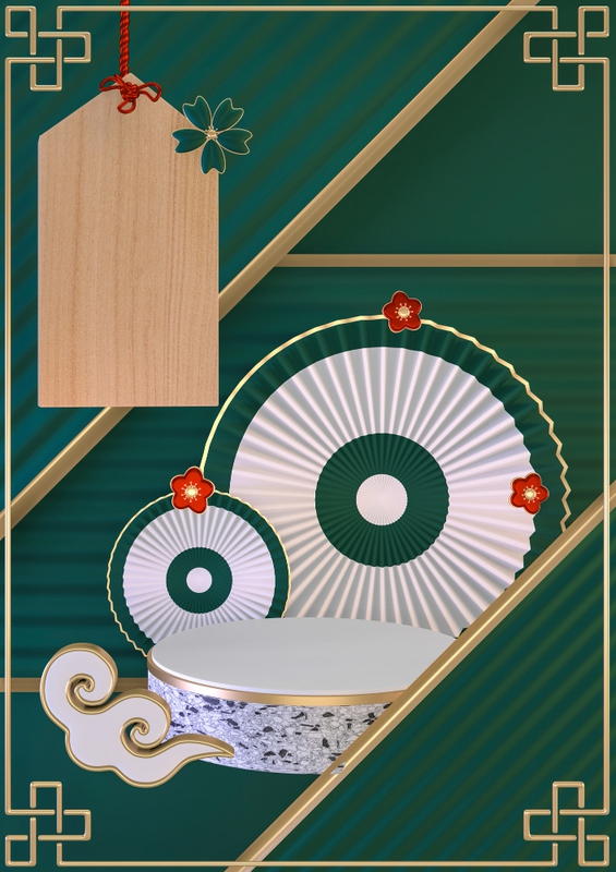 Nền xanh lá, bục sản phẩm, tết, truyền thống - navamin 2