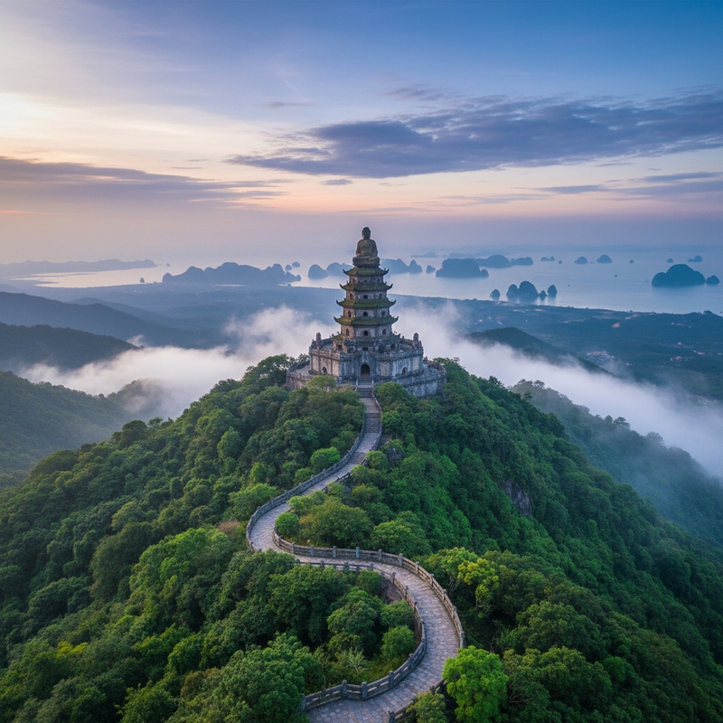 Hình ảnh poster về Yên Tử Quảng Ninh . Với đặc điểm phong cách...