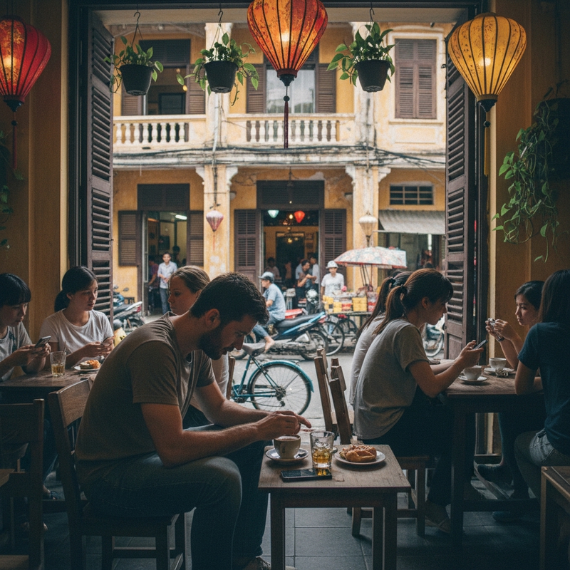 nam ngồi quán cafe . Với đặc điểm phong cách thực tế . Nếu...